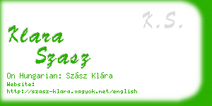 klara szasz business card